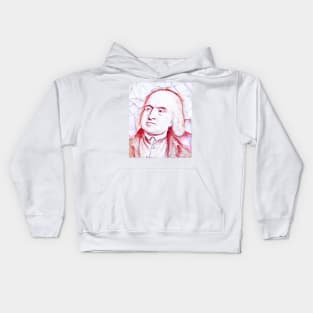 Jeremy Bentham Portrait | Jeremy Bentham Artwork | Line Art Kids Hoodie